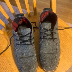 Toms Tweed & Leather High Tops --Men’s Size 10-Black/Grey